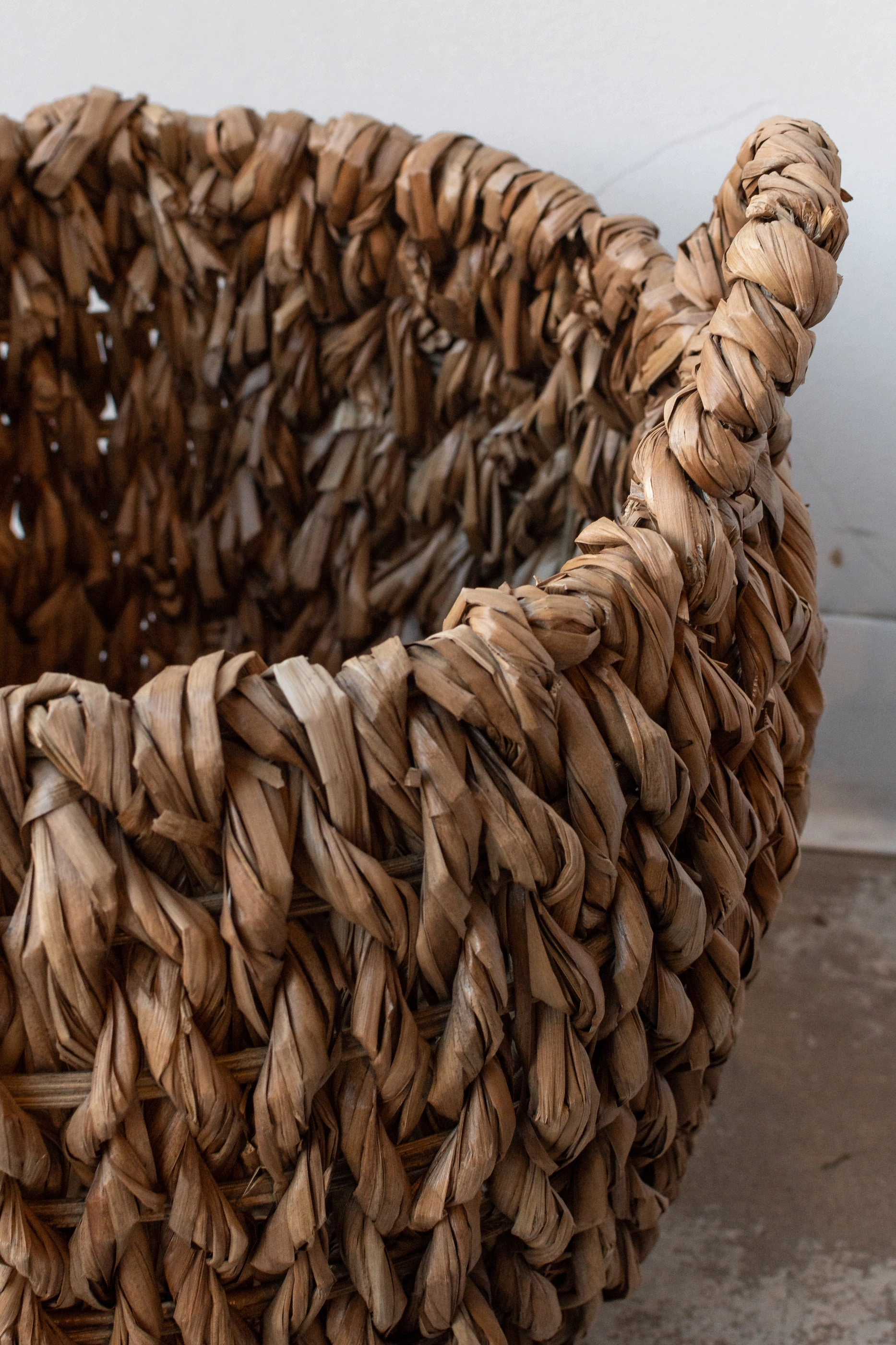 Woven Basket with Handles Water Hyacinth Small