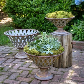 Woven Metal Footed Bowl Set,classic ceramic flowerpot