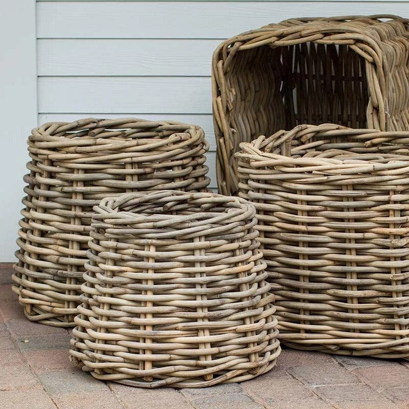 Woven Wood Small Conic Basket