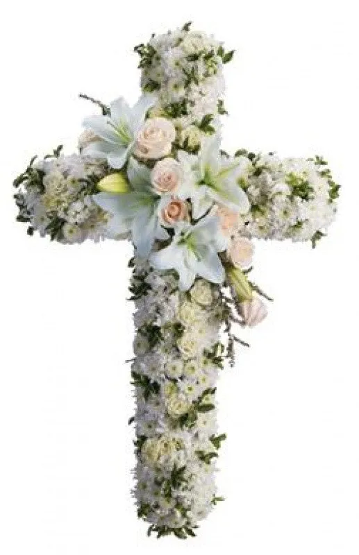 Wreath - Cross,realistic flower bouquet 
