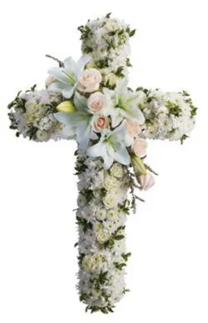 Wreath - Cross,realistic flower bouquet 