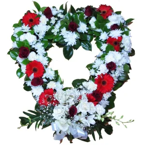 Wreath - Heart Red,realistic flower bouquet 
