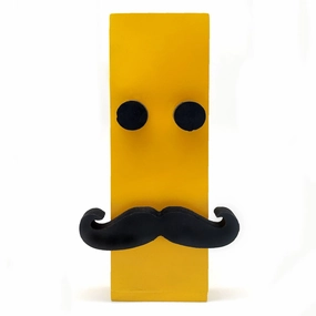 Yellow 3D Eye and Moustache Magnetic Hydroponic or Artificial Plants Holder,classic ceramic flowerpot