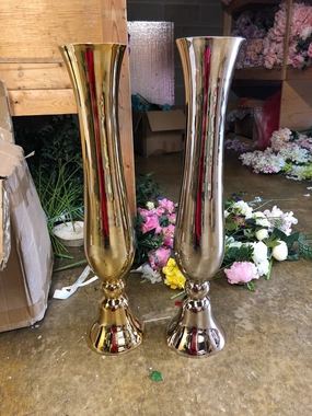 Yellow Gold 30" Reversible Tall Vase MV493 Slim,aesthetic flower vase