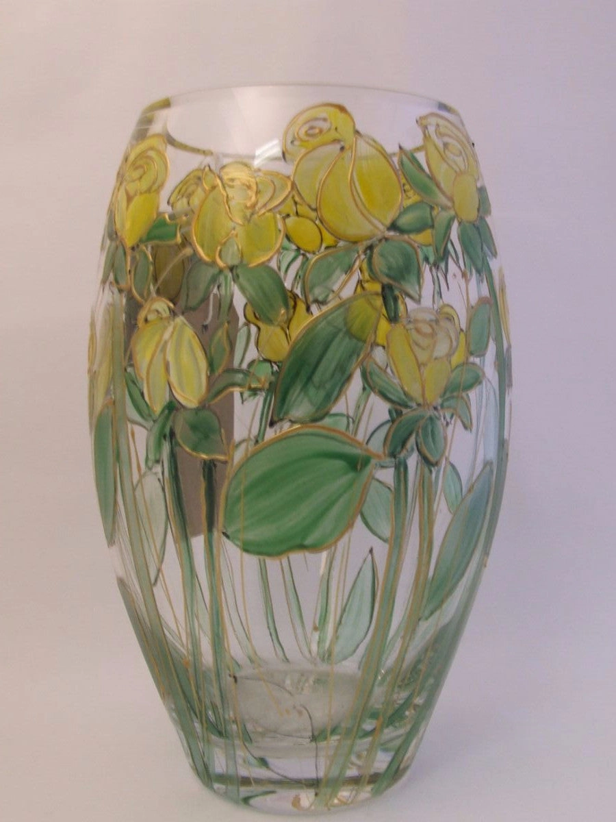 yellow rose vase,classic table vase