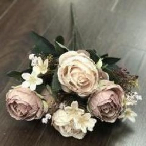 Yummy Close Head Roses Artificial Flower (mauve/cream mix) YUM1 artificial flower bouquet  