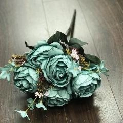 Yummy Close Head Roses Artificial Flower (torquise)- YUM4 realistic flower bouquet  