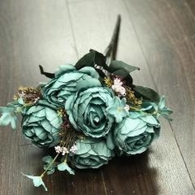 Yummy Close Head Roses Artificial Flower (torquise)- YUM4 realistic flower bouquet  