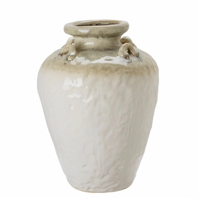 Zara Beige Melange Stoneware Glazed Vase 35cm,hand-painted ceramic vase