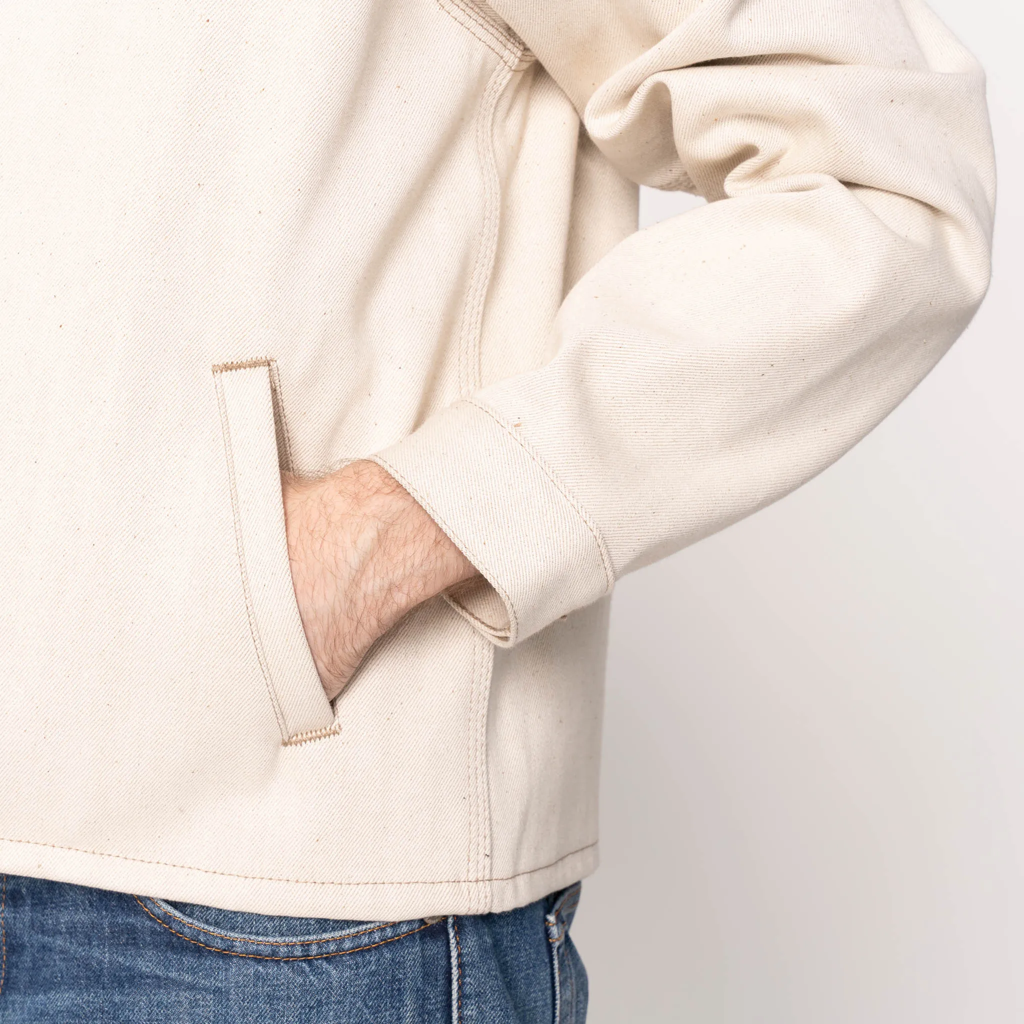 Zip Jacket - Vollständig natürliches Ecru Foxfibre® Selvedge