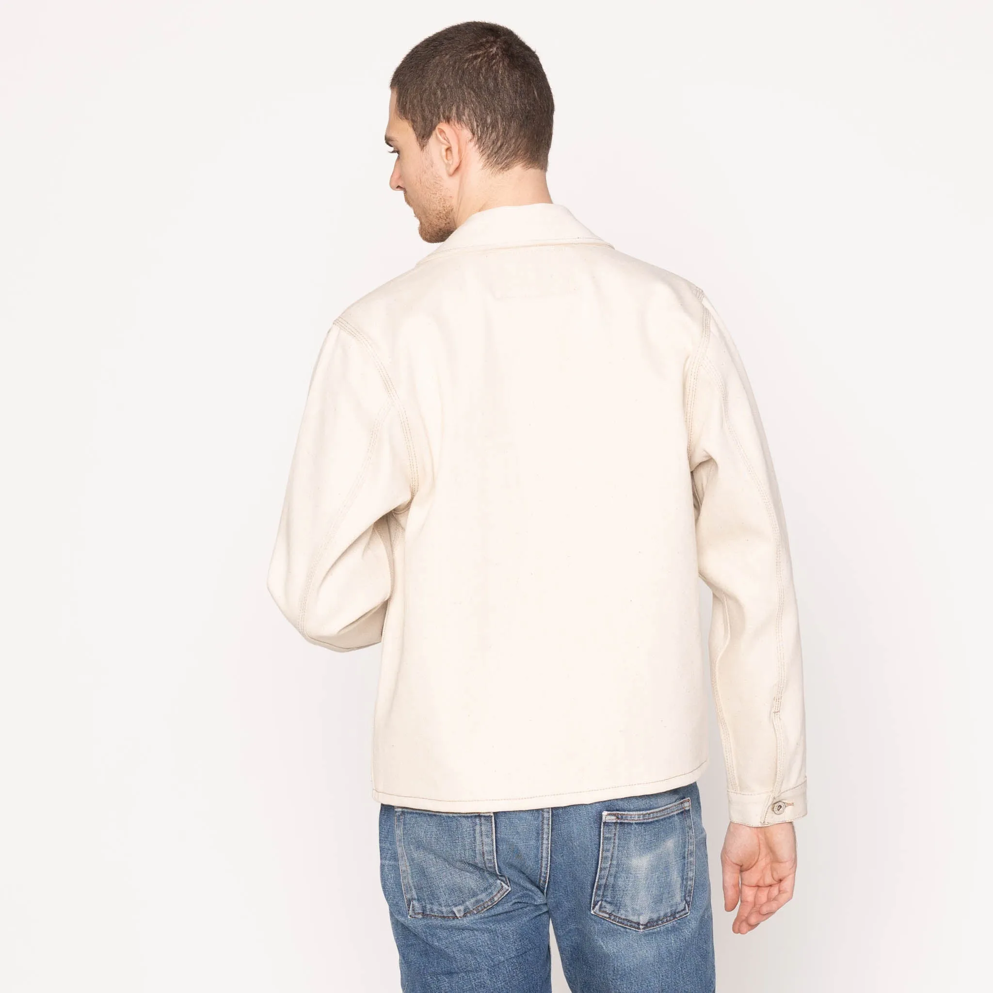 Zip Jacket - Vollständig natürliches Ecru Foxfibre® Selvedge