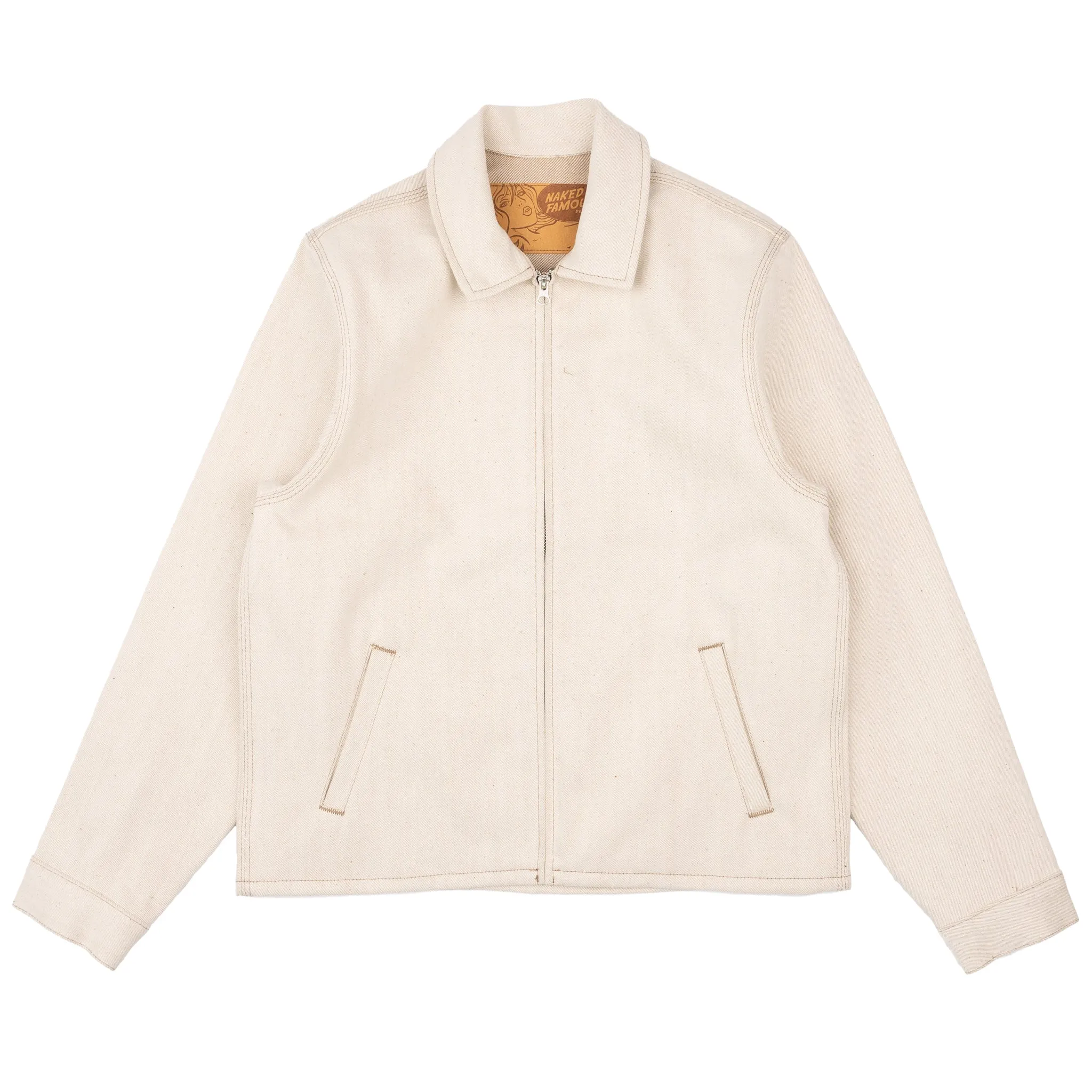 Zip Jacket - Vollständig natürliches Ecru Foxfibre® Selvedge